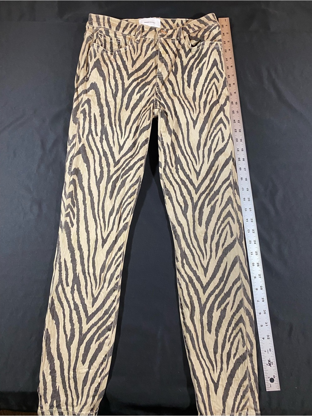 Current/Elliott Tan and Black Zebra-Print Skinny Jeans
